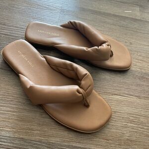 American Eagle Outfitters Tan Sandals with Padded Thong Strap